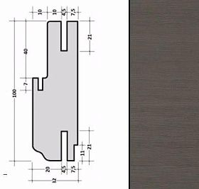 Коробка прямая телескопическая Престиж с уплотнителем для дверей Profil Doors серия X Грей Мелинга